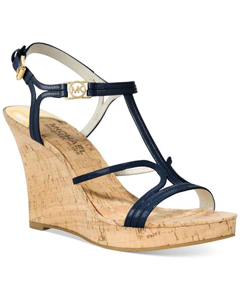 michael kors blue wedges|michael kors suede wedges.